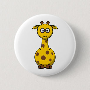 Macaron Rond 5 Cm Girafe mignonne de bande dessinée