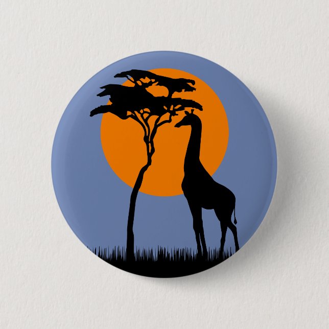 Macaron Rond 5 Cm Giraffe (Devant)