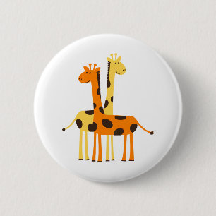 Macaron Rond 5 Cm Giraffe Afrique Safari