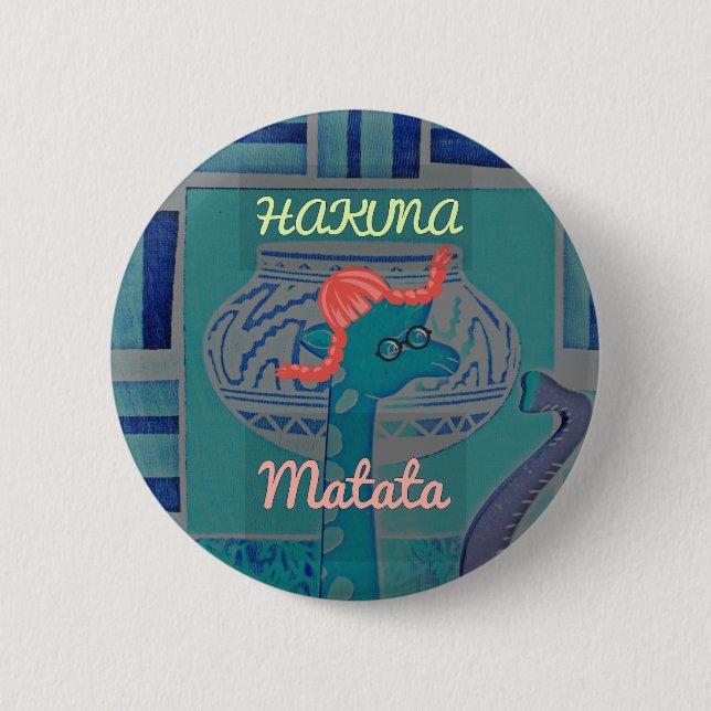 Macaron Rond 5 Cm Giraffe Art Joueuse : Un Plaisir Africain (Devant)