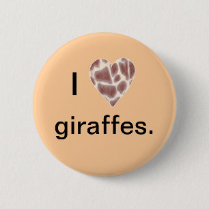 Macaron Rond 5 Cm Giraffe Coeur, I coeur girafes épingle sur les bou