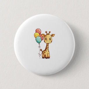 Macaron Rond 5 Cm Giraffe Cute Avec Ballons