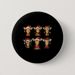 Macaron Rond 5 Cm Giraffe de Noël Amateurs de girafe Noël Noël Ho