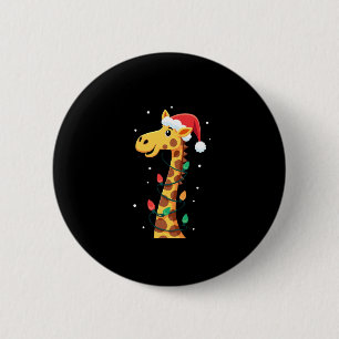 Macaron Rond 5 Cm Giraffe de Noël Santa Chapelle illumine Giraffe Ho