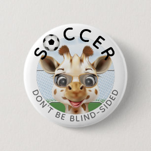 Macaron Rond 5 Cm Giraffe Soccer