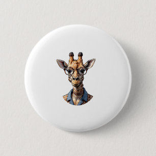 Macaron Rond 5 Cm Giraffe_ Style en lunettes