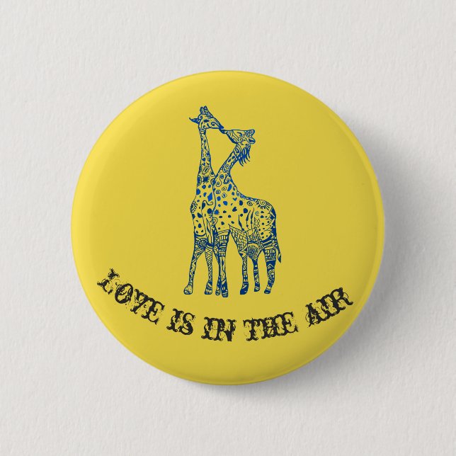 Macaron Rond 5 Cm Giraffes Kiss (Devant)
