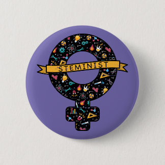 Macaron Rond 5 Cm Girl Power : Symbole STEMinist
