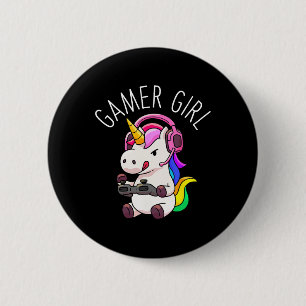Macaron Rond 5 Cm Girl Unicorn Jeu Vidéo mignonne Jeu Cadeau Femmes 