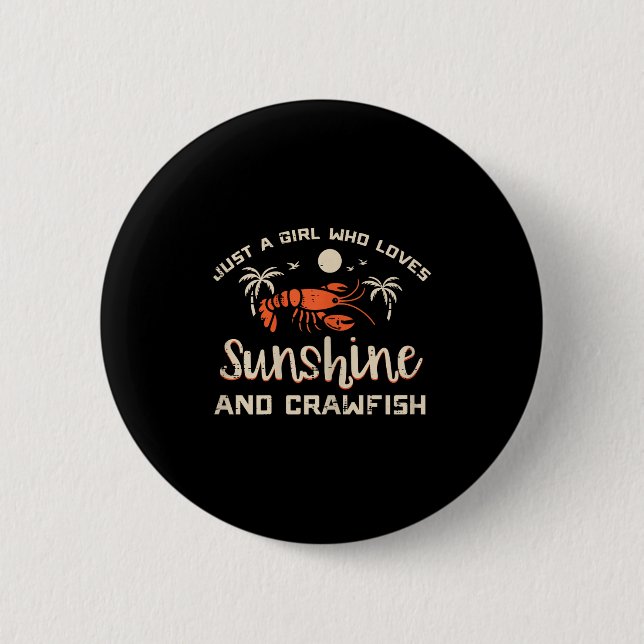 Macaron Rond 5 Cm Girl Who Loves Sunshine Crawfish Crayfish Girls Ki (Devant)