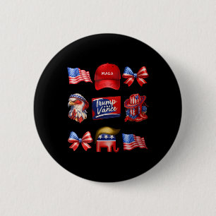 Macaron Rond 5 Cm Girly Coquette Trump Vance 2024 Trump Girl Republi