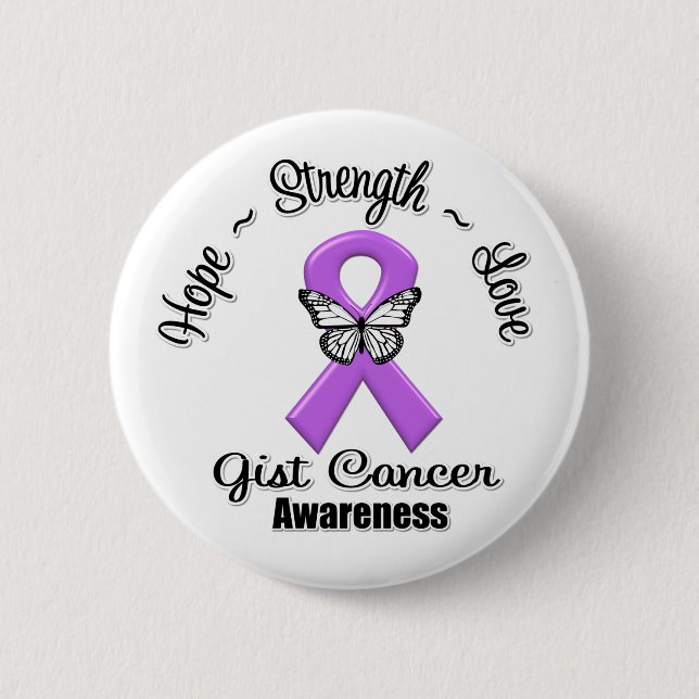 Macaron Rond 5 Cm GIST Cancer Hope Force Love (Devant)