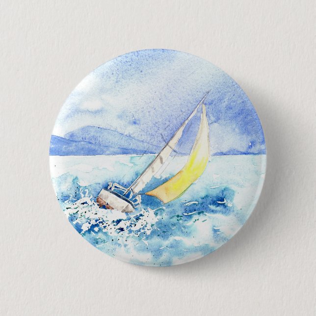 Macaron Rond 5 Cm "Gîté au-dessus" du bouton (Devant)