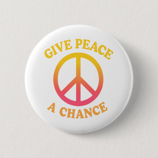 Macaron Rond 5 Cm 'Give Peace a Chance' Button