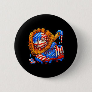 Macaron Rond 5 Cm Glace Crème Goutte Baseball American Flag pour
