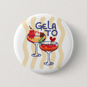 Macaron Rond 5 Cm 🍦 GLACE – Graphisme Rétro Mignon de Glace