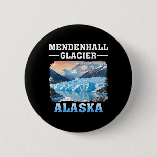 Macaron Rond 5 Cm Glacier Mendenhall Alaska Randonnée Camping Extéri