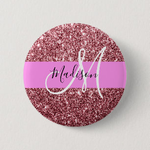 Macaron Rond 5 Cm Glam Blush Rose Rose Parties scintillant or étince