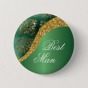 Macaron Rond 5 Cm Glam Gold Parties scintillant Green Metallic Best 
