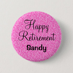 Macaron Rond 5 Cm Glam Happy Retirez La Parties scintillant Rose Cha