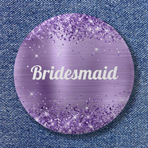 Macaron Rond 5 Cm Glitter Lumière Purple Phuile Bridesmaid