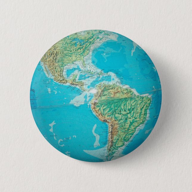 Macaron Rond 5 Cm Globe (Devant)