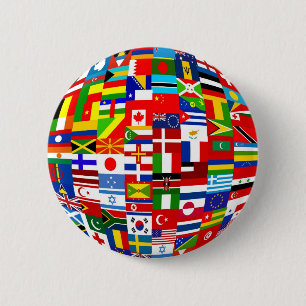 Macaron Rond 5 Cm Globe de drapeau