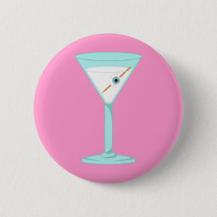 Macaron Rond 5 Cm Globe oculaire humain Martini d'oeil en verre
