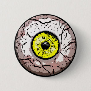 Macaron Rond 5 Cm Globe oculaire personnalisable - bouton