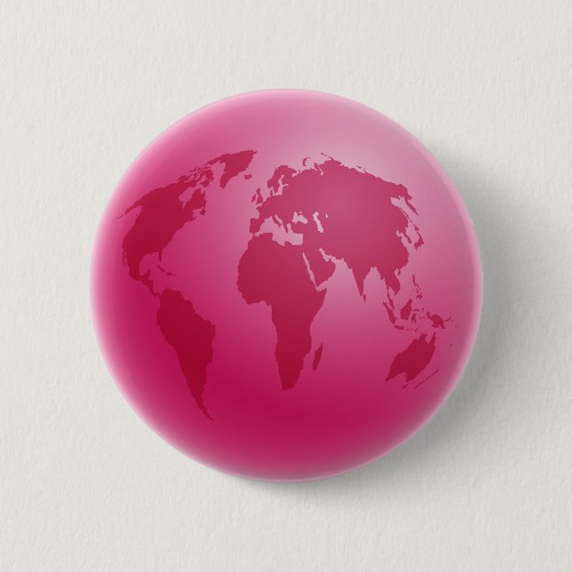 Macaron Rond 5 Cm Globe rose (Devant)