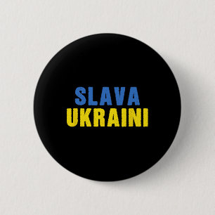 Macaron Rond 5 Cm Gloire à l'Ukraine. Gloire à l'Ukraine. Bleu et Ja