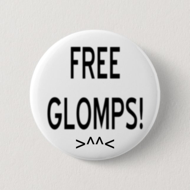 Macaron Rond 5 Cm "Glomps libre ! " (Devant)