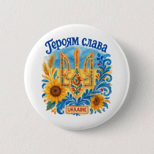 Macaron Rond 5 Cm Glory to Heroes & Heroyam Slava. Support  (Devant)