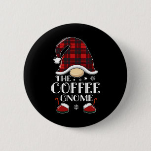 Macaron Rond 5 Cm Gnome à café plaid de Buffalo famille assortie Noë