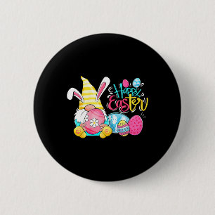 Macaron Rond 5 Cm Gnome Chasse aux oeufs de Pâques Gnomes Bunny Joye