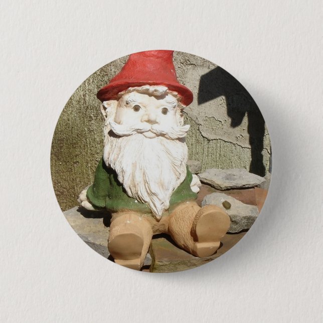 Macaron Rond 5 Cm Gnome de jardin (Devant)