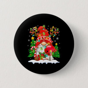 Macaron Rond 5 Cm Gnome de renne drôle et éclairage de Noël Ll Bowli