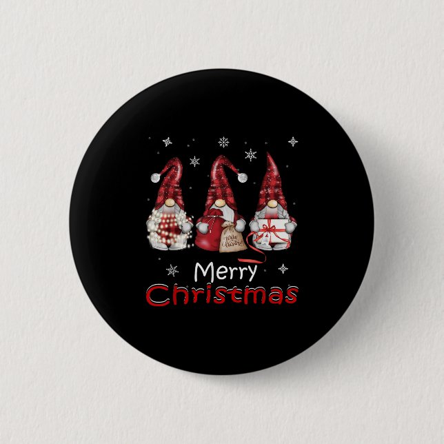Macaron Rond 5 Cm Gnome Funny Famille Chemises de Noël Femmes 2024 (Devant)