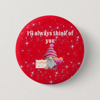 Macaron Rond 5 Cm Gnome in love with rainbow heart