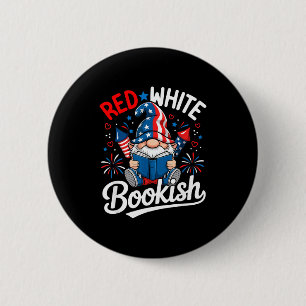Macaron Rond 5 Cm Gnome livre patriotique drôle rouge blanc livresqu