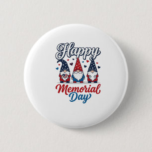 Macaron Rond 5 Cm Gnome patriotique Bonne Fête des Morts Vintage T-S