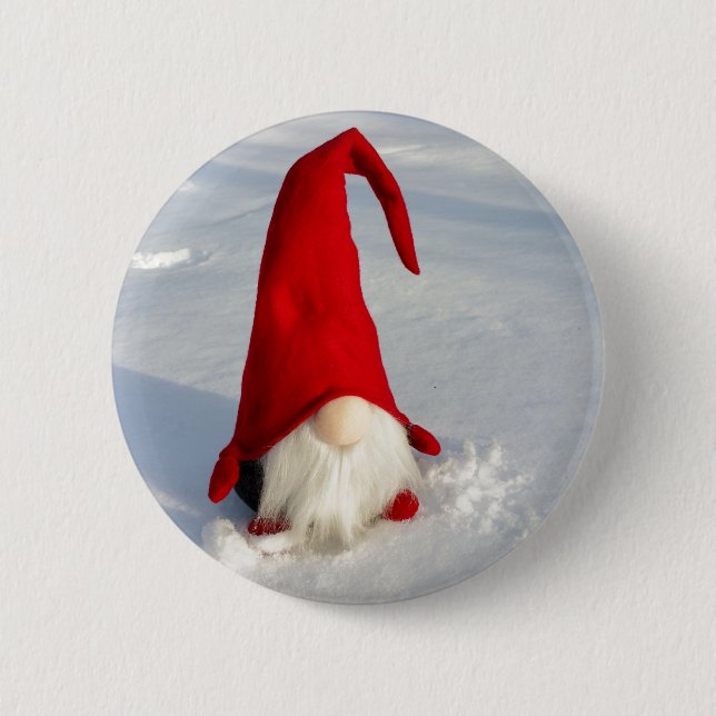 Macaron Rond 5 Cm Gnome scandinave de Noël (Devant)