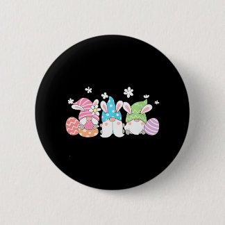 Macaron Rond 5 Cm Gnomes avec des oreilles lapins et des oeufs de Pâ