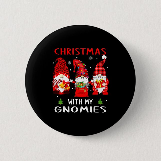 Macaron Rond 5 Cm Gnomes Christmas Family Leopard Funny Plaid Men Wo (Devant)