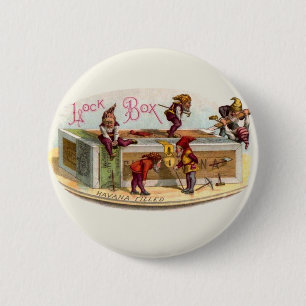 Macaron Rond 5 Cm Gnomes de boîte à cigares vintages