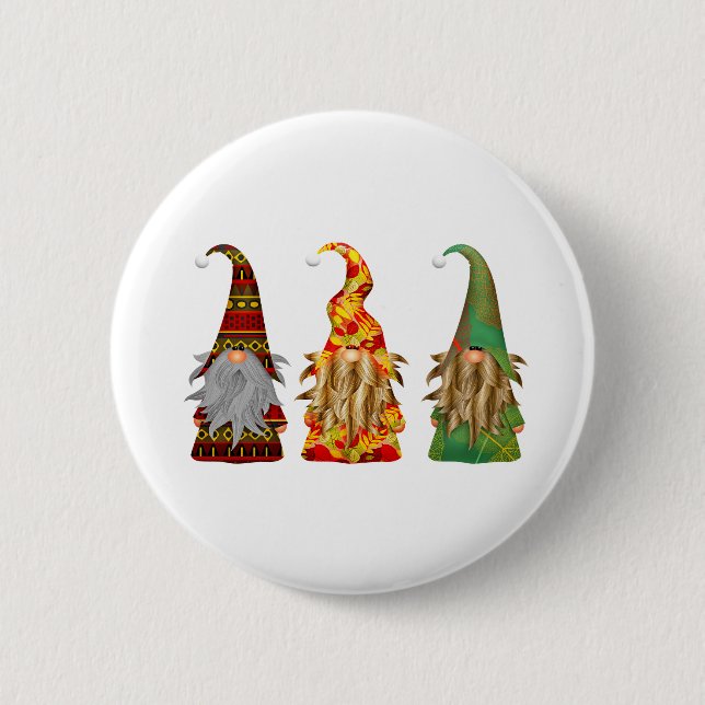 Macaron Rond 5 Cm Gnomes des forêts scandinaves (Devant)