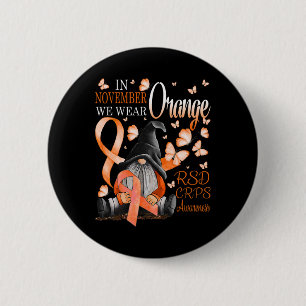 Macaron Rond 5 Cm Gnomes En Novembre Nous Portons Orange CRPS Sensib