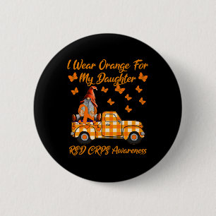 Macaron Rond 5 Cm Gnomes Je Porte Orange Pour Ma Fille RSD CRPS Awar