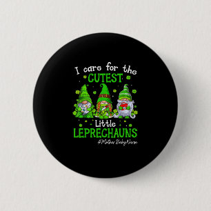 Macaron Rond 5 Cm Gnomes Mère Bébé Infirmière St Patrick's Day Lepre