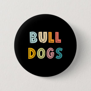 Macaron Rond 5 Cm Go Bulldog Football School Spirit Team Mascot Game